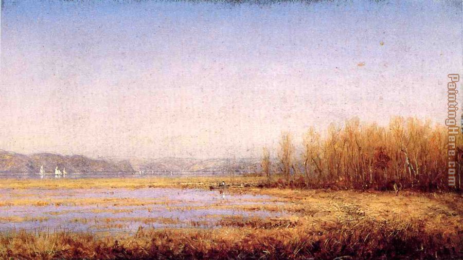 Marshes of the Hudson painting - Sanford Robinson Gifford Marshes of the Hudson art painting